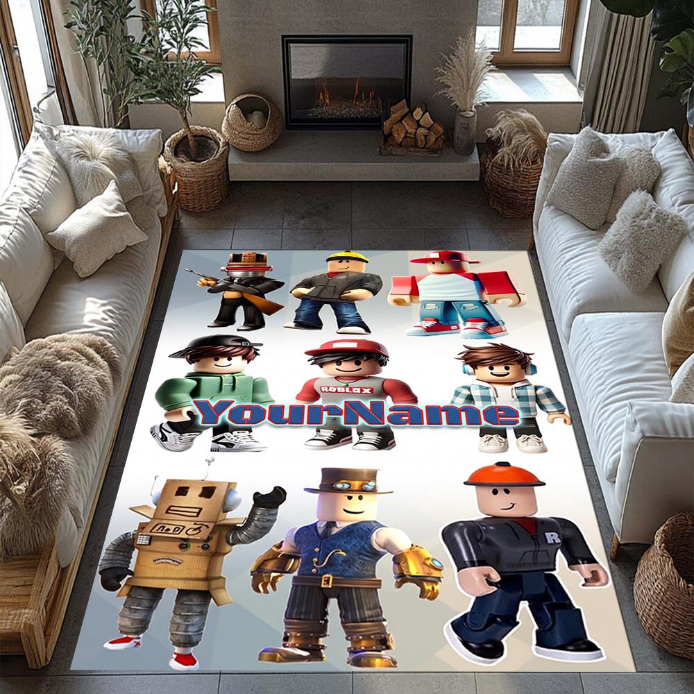 Roblox 176 Customized Name Area Rug Perfect for Playrooms Dormitory Entryway Hallway Antislip Carpet Anime Office Decor