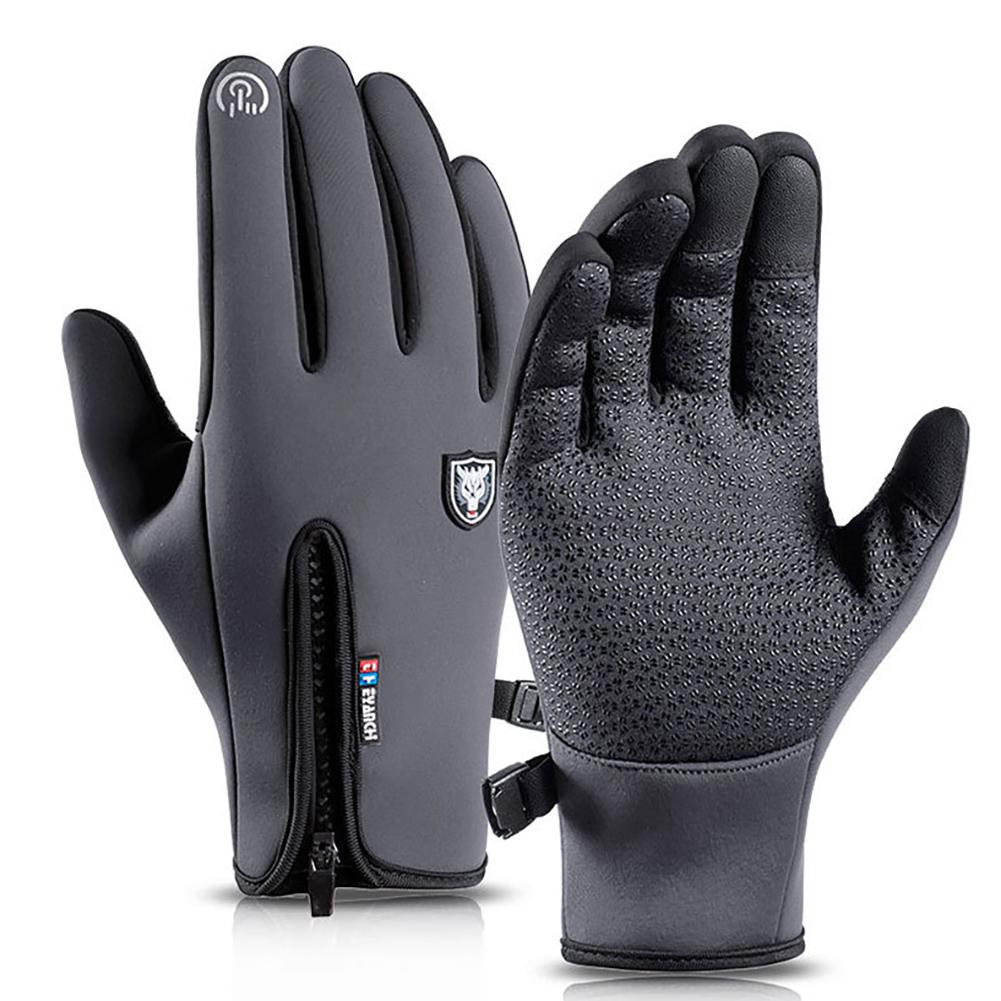 Unisex Windproof Fishing Hunting Cycling Gloves Winter Warm Touch Screen Zip Cycling Skiing Gloves