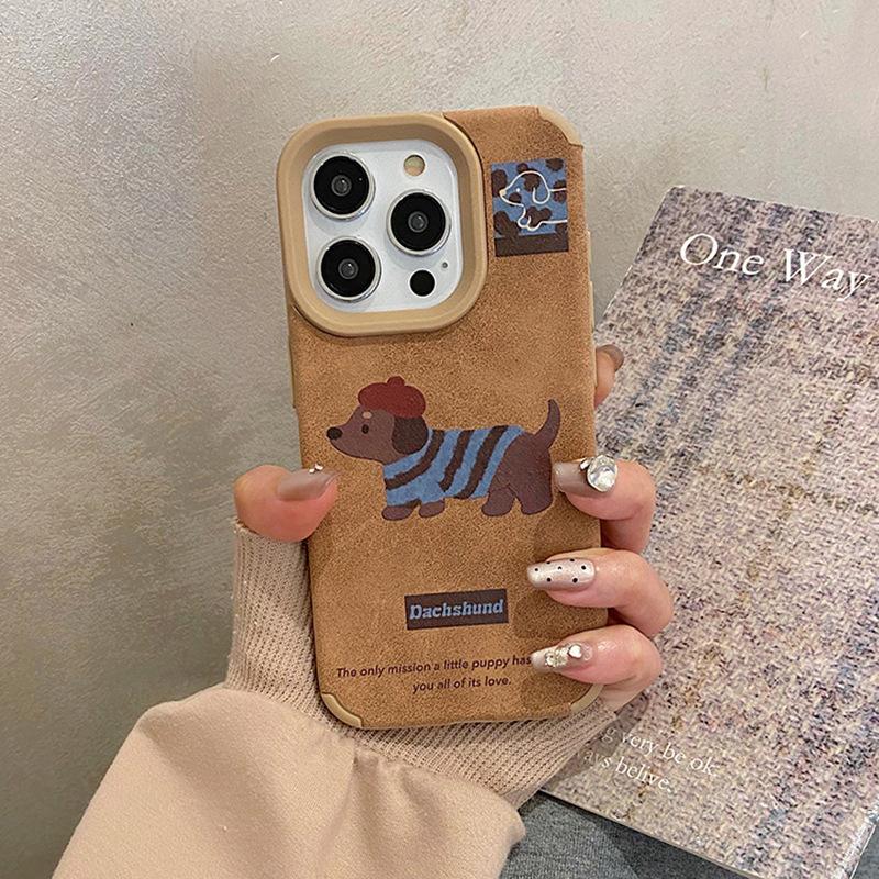 Autumn and Winter Cute West Highland Dachshund with Skin Texture for IPhone16pro Mobile Phone Case for Apple 15 Protective Case