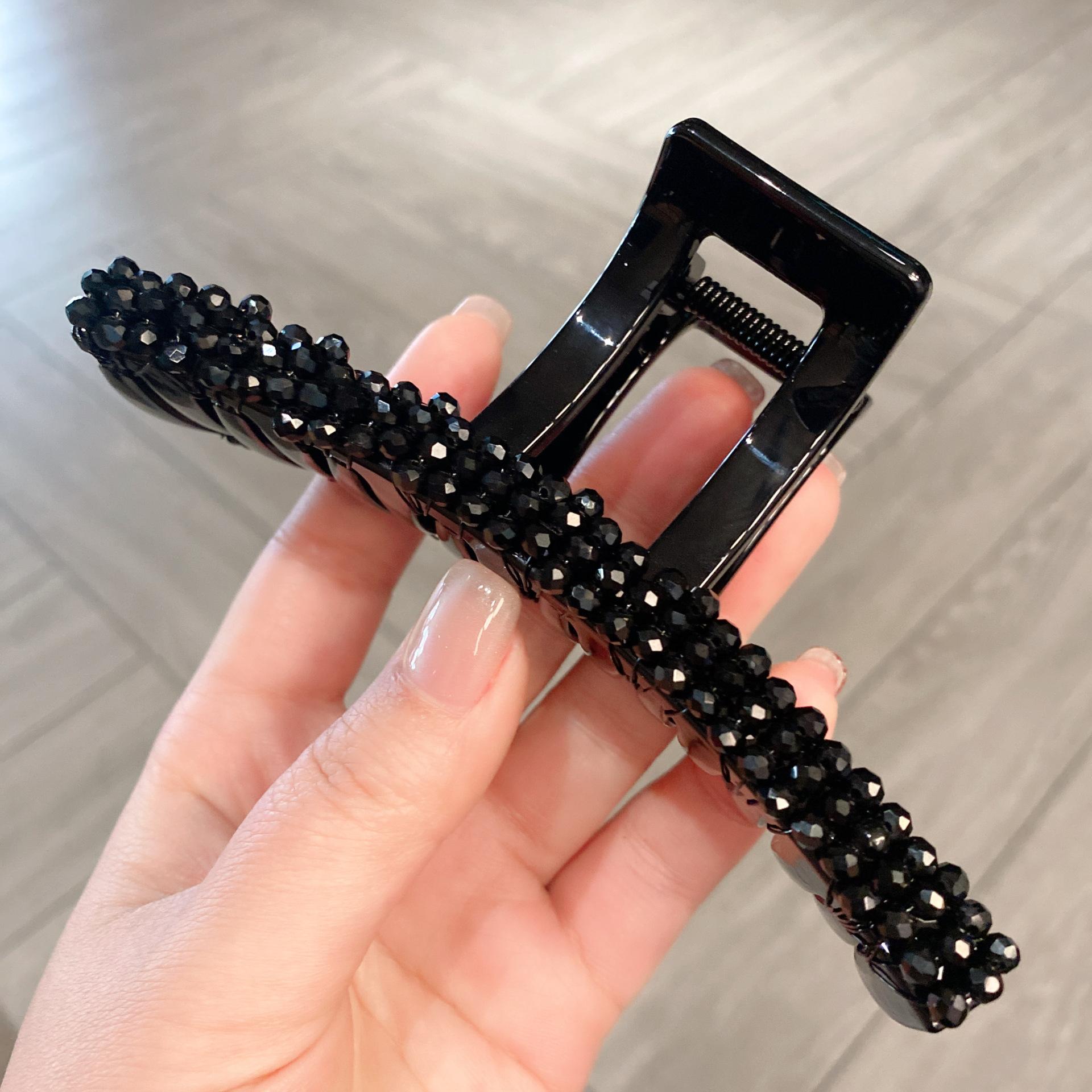 

Хрустальная заколка для волос с бисером, изысканная и неземная, большой аксессуар для волос для женщин