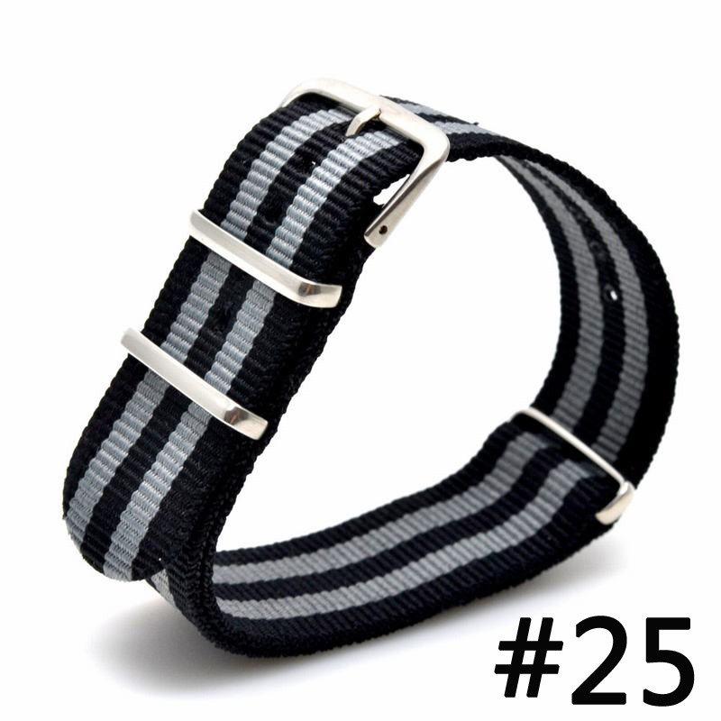 NATO Solid Color Nylon Canvas Watch Band, 24mm Integrated Strap