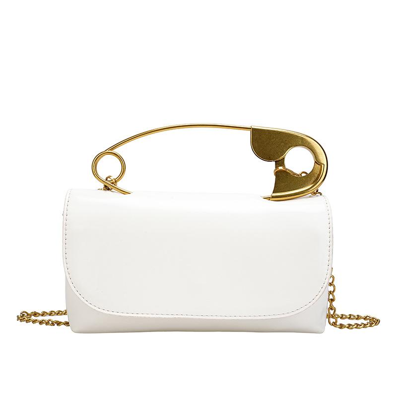 

2025 new summer niche design portable large pin bag women s high-end small square bag personalized messenger bag белый