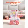 SucceBuy Pink Kids Ice Cream Cart Pretend Play Store Dolly with Sound & Light Effect Montessori Educational Toys for Children