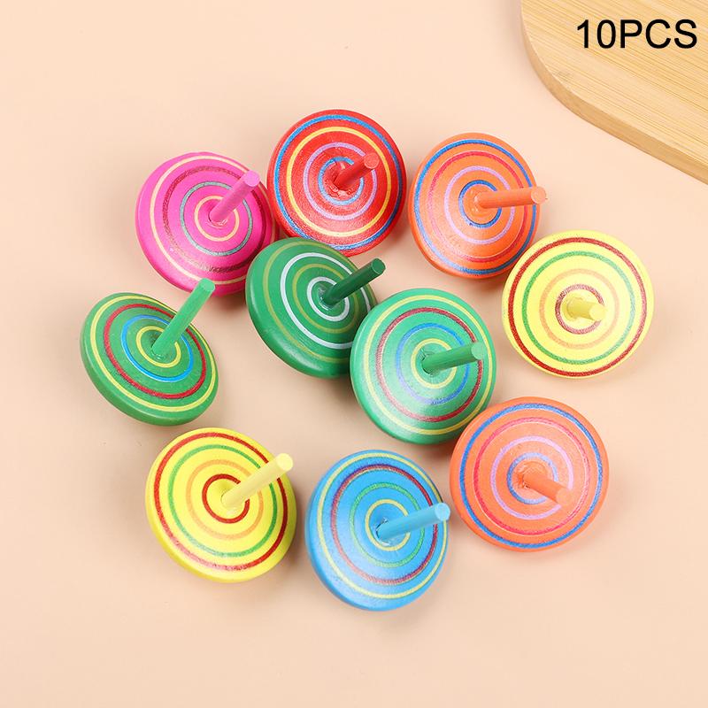 10-30Pcs Colorful Wooden Gyro Mini Spinning Toys Kids Birthday Party Favors Gift for Guests Pinata Goodie Bag Filler Finger Game