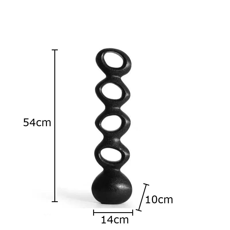 Black Hollow Circle Statue Desk Decoration Ornaments Modern Crafts Geometric Circle Resin Sculpture Room Aesthetics Decor
