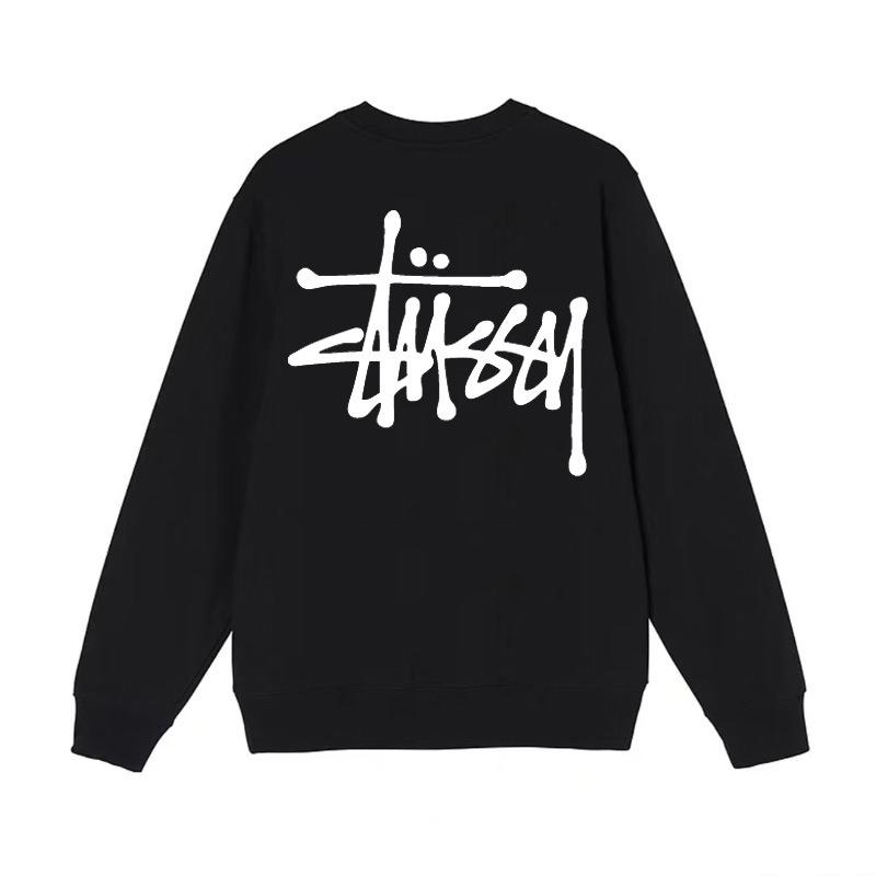 Kuaerstu Unisex Amerikaanse Stijl Ronde Hals Sweatshirt, Zwart, Klassieke Letterprint met Acht Dobbelstenen, Lange Mouw.