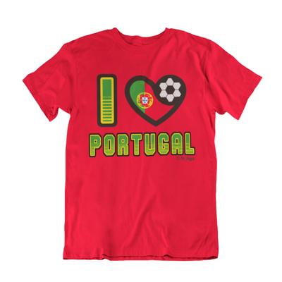 Erwachsene oder Kinder I LOVE PORTUGAL Fußball Top T-Shirt 2024 Weltmeisterschaft Baumwolle