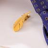 Titanium Steel Leaves Tie Clip Simple Necktie Buckle Fashion Feather Tie Pin  Suit Accessories