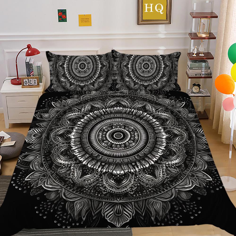 Seturi de lenjerie de pat Frumos Mandala Husă de pilota Moale Full Twin Dimensiune pentru Femei Set Pat de înaltă calitate Lenjerie de pat acasă