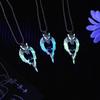 Wolf Pendant Necklace Luminous Animal Sweater Chain Long Necklace Glow In the Dark Jewelry Gift for Women Men Teens