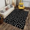 Black Carpet with White Star Pattern, Modern Living Room Decor Rug Suitable for Use As an Anti-slip for Living Room Bedroom Sofas