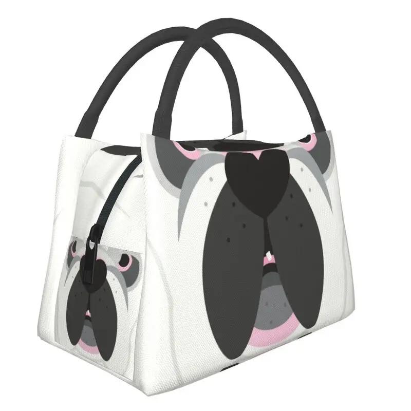 Cute English Bulldog Thermal Insulated Lunch Bag British Dogs Lunch Container for Outdoor Camping Travel Storage Meal Food Box