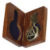 Triangle Analog Locket Pocket Watch with Long Chain and Roman Numbers Jewellery Necklace with Wooden Box for Women and Men