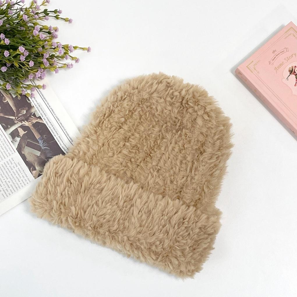 Women's Men's Couple Daily Rich Fur Beanie Hat