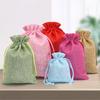 10pcs Vintage Style Handmade Color Natural Burlap Linen Jewelry Travel Storage Pouch Mini Candy Jute Packing Bags for Gift Bag