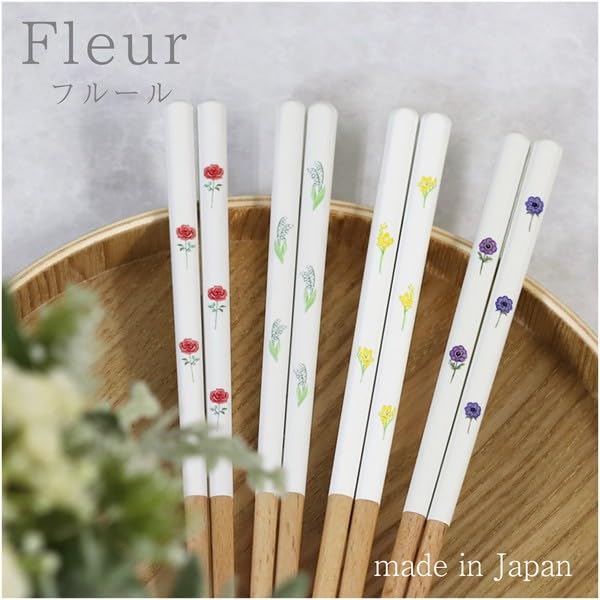 Tanaka Chopstick Shop Fleur Chopsticks 23cm Lily of the Valley of Dishwasher Easy to Wooden Made in Natural Cute Easy to Kitchen Design, "Return