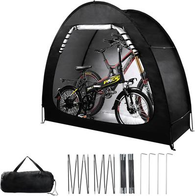 Caseta de almacenamiento plegable para bicicletas de exterior de 200*80*165 cm, con postes de repuesto y bandas para la lluvia. Capacidad para 1 bicicleta. Impermeable.