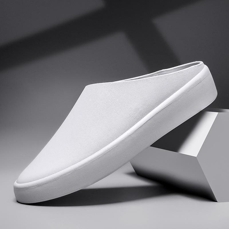 Summer new trend versatile personality half tray indoor and outdoor bag head one pedal comfortable leather waterproof lazy tide shoes