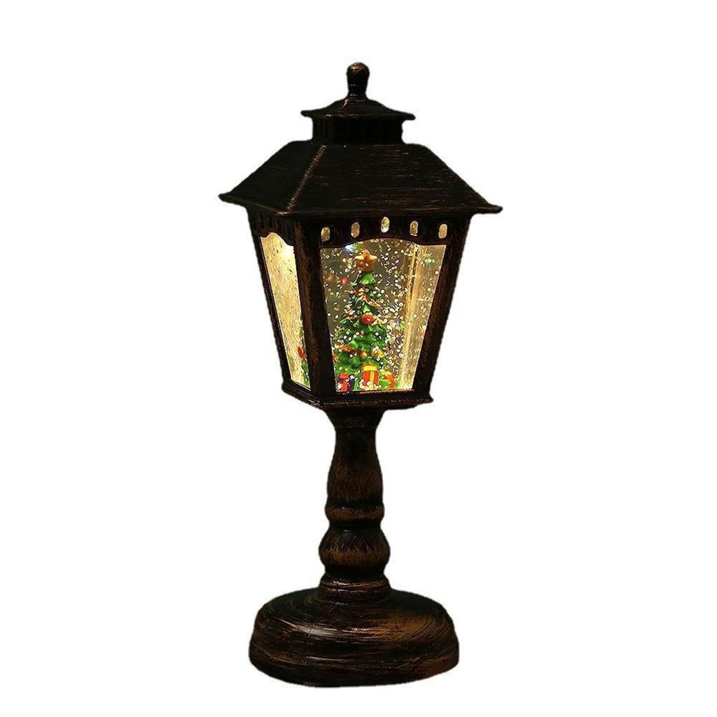 2024 Christmas Snow Globe Candles Light Lamp Spooky Spinning Water Glittering Snowman Christmas Tree Night Light