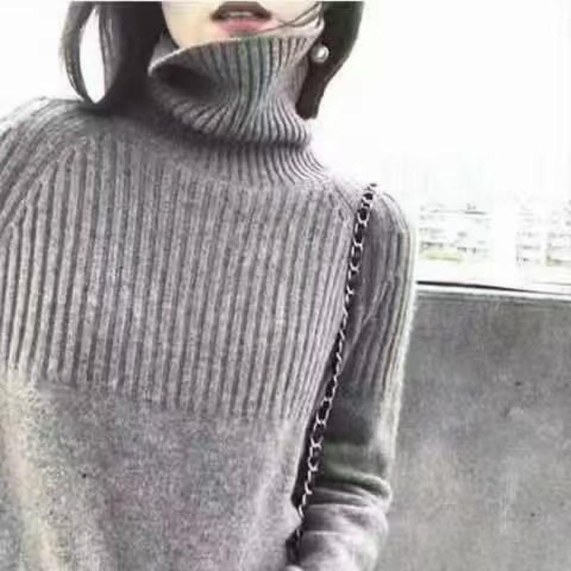Sexy Turtleneck Womens Sweaters Casual Pullovers Solid Long Sleeve Korean Top Knit Sweater Women Winter Plus Size