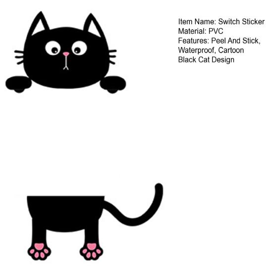 Removable Switch Sticker Cute Black Cat Light Switch Sticker Cartoon Cat