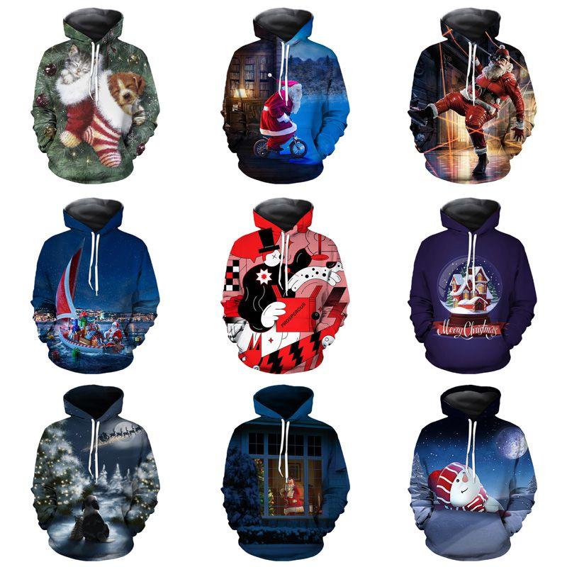 Cozy Soft Mens Womens Christmas 3d Ugly Hoodie Sweater Pullover For Xmas Parties