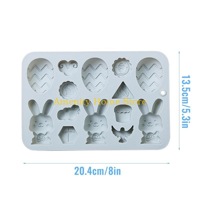 F26C Multi Use Silicone Mold Rabbit Theme Egg Shaped Silicone Mold Baking Tool Gift