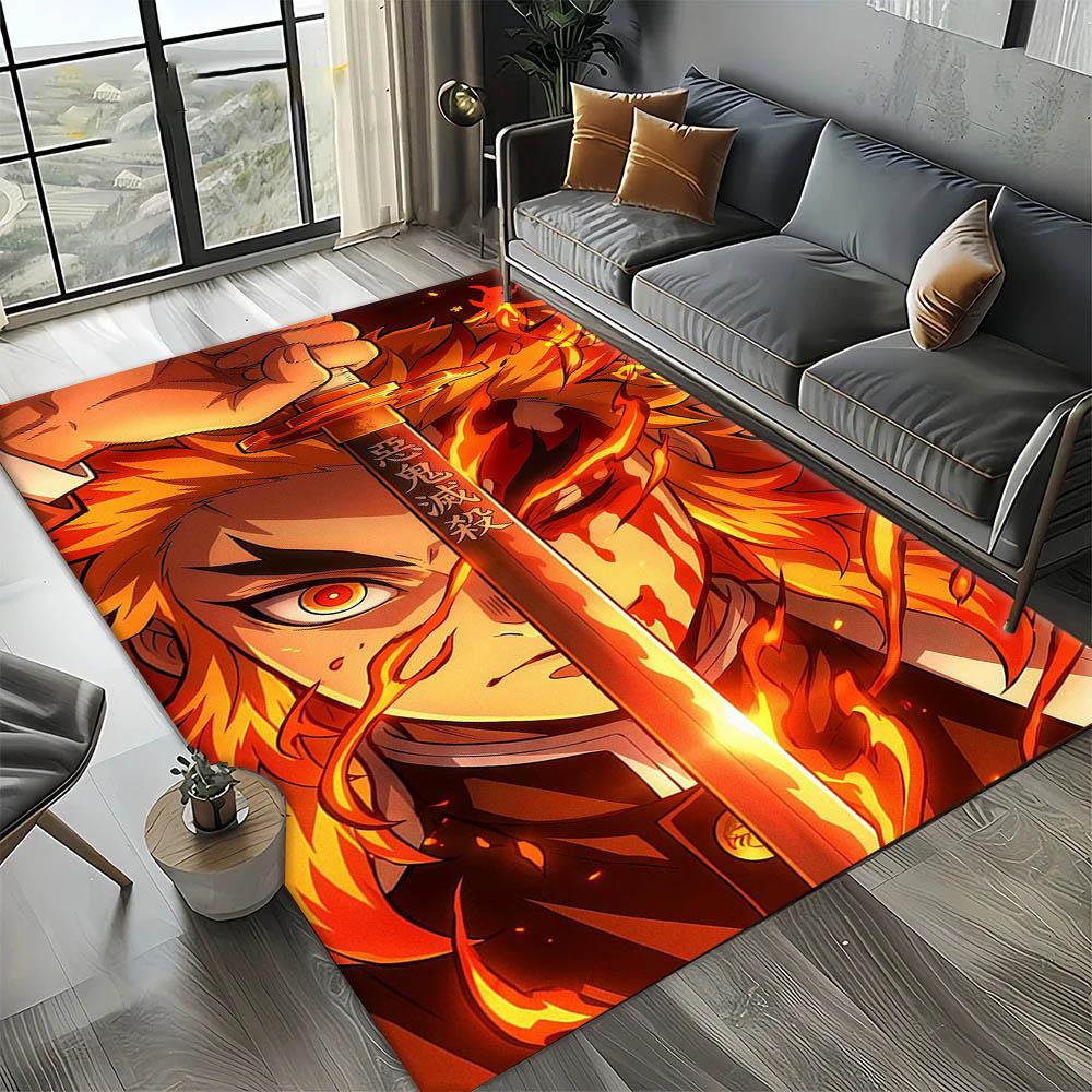 D-Demon Slayer Anime Kamado Nezuko Tanjirou 3D Carpet Rug Art for Room Decor Home Bedroom Gifts Fans Area Rug Non-slip Floor Mat