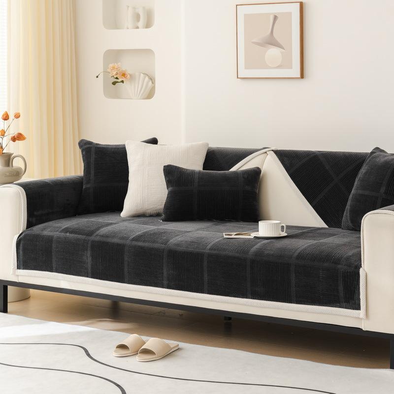 

Подушка для дивана, зимняя, однотонная, плюшевая, новая, утолщенная, нескользящая, молочная бархатная подушка, зимний кожаный чехол для дивана 70*70cm