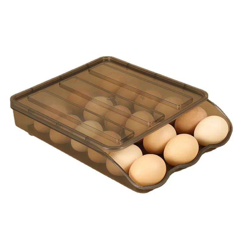 

Автоматическая катящаяся коробка для яиц, многослойная стойка-держатель для холодильника, коробка для хранения свежих яиц, корзина для хранения, контейнеры для хранения, кухонные органайзеры