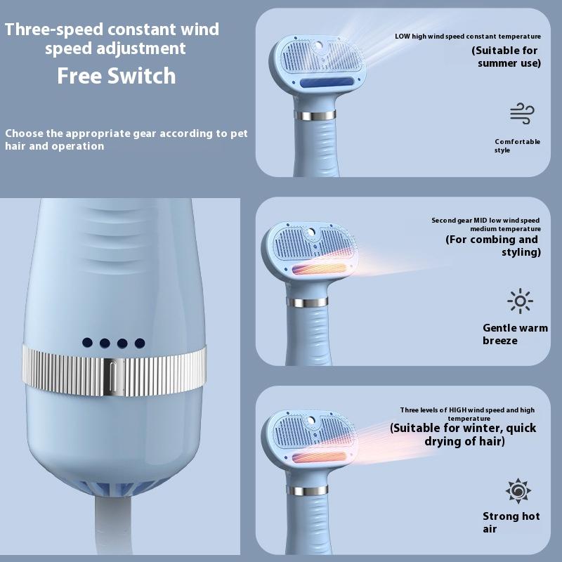 Pet Hair Dryer Hair Pulling Integrated Hair Combing For Cat Dog Brush Professional Home Grooming Furry Drying Portable Blower