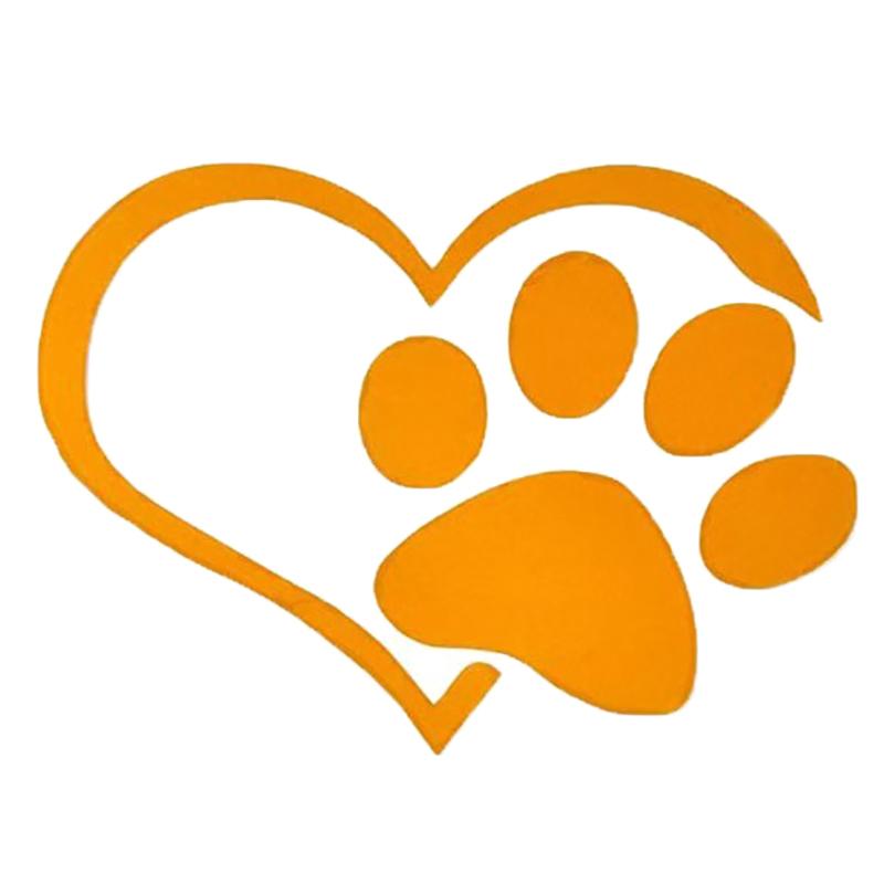 Love Heart Dog Paw Footprint Highly Reflective Sticker For Car Window Bumper Night Driving Warning Sign Reflector Animal Decal