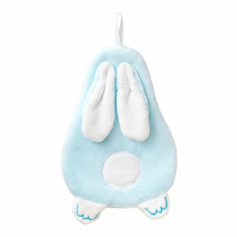 Cute Rabbit Style Hand Towel Absorbent Cartoon Hanging Towel Hanging Design Quick-Dry Cleaning Rag Household