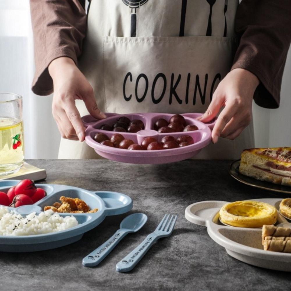 3pcs/set Bear Shape Kids Meal Set Divided Plate Children's Lunch Box Tableware Set  Toddlers