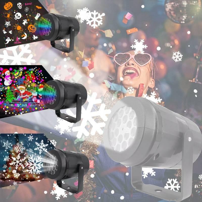 Christmas Lights Projector Xmas Party In Outdoor Snowflake Led Laser Lamp Usb