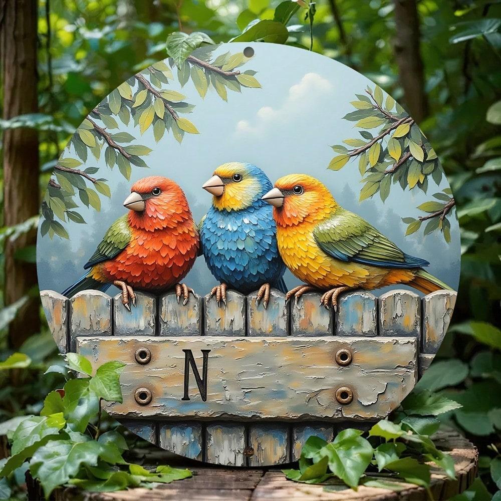 

Vintage 8x8 Inch Carved Aluminum Metal Wall Sign Art Decor Colorful Birds Foliage UV Resistant 20x20 разноцветный