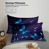 3-piece down duvet cover set with purple butterfly and rose pattern print (1 duvet cover+2 pillowcases, no core) bedding set