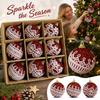Boxed Set of Hanging Colored Christmas Tree Ornament Balls for Holiday Decorations