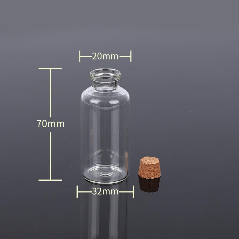 Transparent Glass Sealed Decoration Vial Cork Stopper Lid Storage Subpackage Bottle Multi Purpose Small Capacity Reagent Bottles