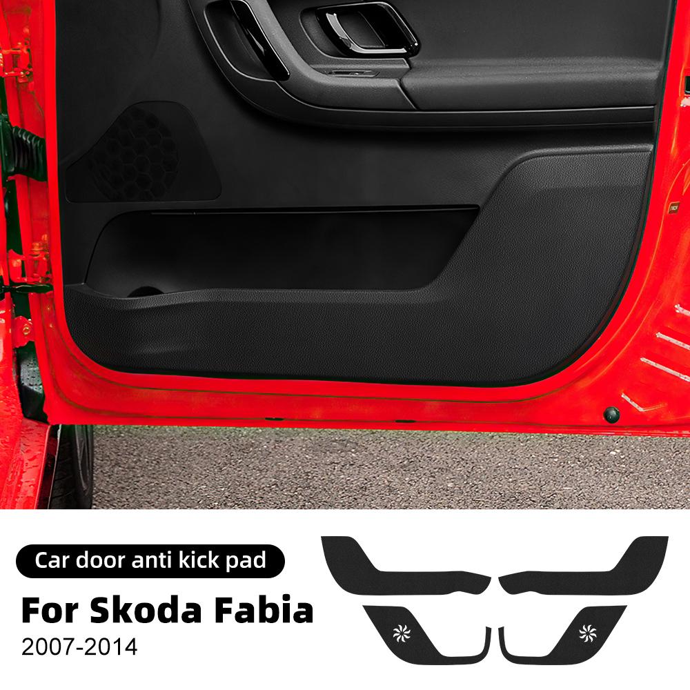 For Skoda Fabia 2007-2014 2008 2009 Car Door Anti Kick Pad Door Panel Protective Pad Anti-Stepping Anti-Dirty Sticker Pu Leather.