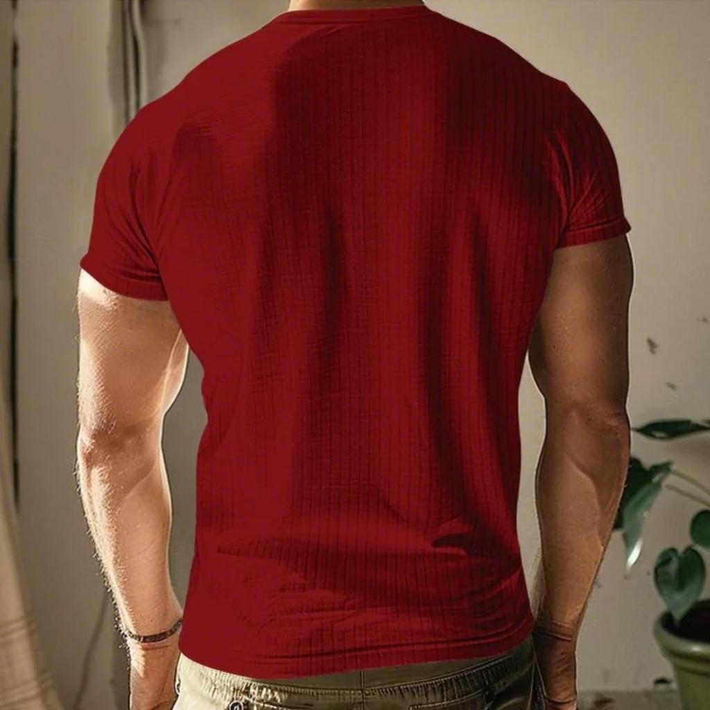 Color Men's New Summer Short Sleeve Shirt Casual Knit T-shirt
