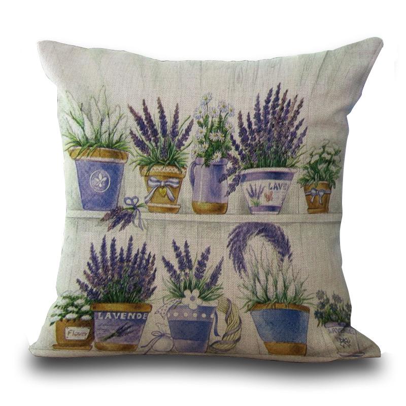 Colorful Flower Cushion Lavender Decorative Floral Pillows Decoration Pillowcase For Car Home