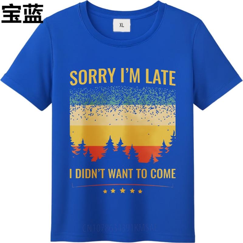 Herren T-Shirt Mode T-Shirt Mode Sommer Jungen T-Shirt Sorry Ich Bin Spät Ich Wollte Nicht Kommen Kurzarm Sport Rundhals Oberteile