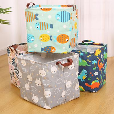 Panier à linge grande capacité en tissu imprimé dessin animé, cube de rangement pliable, organisateur de placard, fournitures ménagères