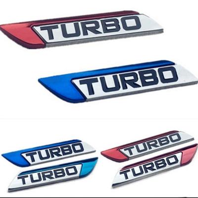 1pc Car Personalized Modified Car Sticker 3D Three-dimensional Metal Body Sticker Turbocharged Side Logo TURBO Car Logo