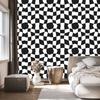 Casual Checkerboard Wallpaper, Graphite and White, for the Living Room and Bedroom, 50x1000