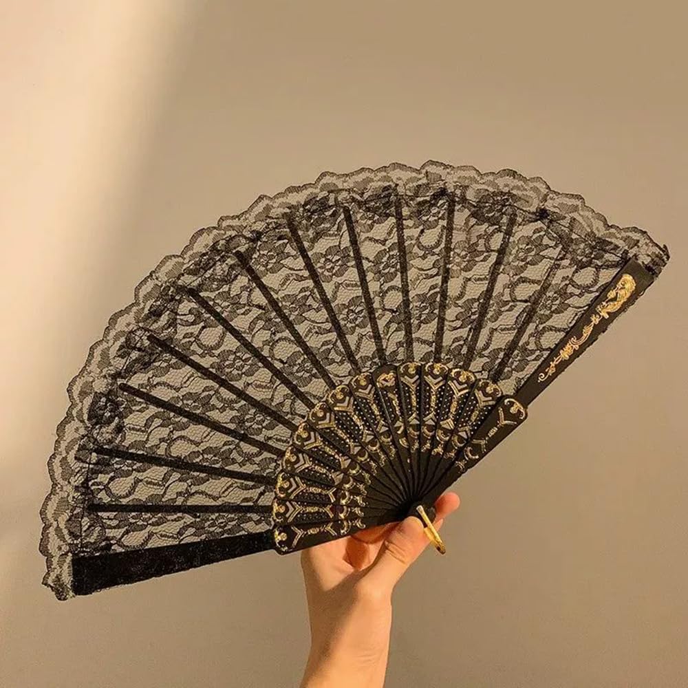 Lace Set of Flower Handheld Decorative Wall Hanging Photo Dance Ballet Supplies Fans, 2, Fans, Foldable, Fans, Fans, Crafts, Decorations, Gifts,