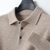 Men S Solid Polo Neck Long Sleeve Pullover Wool Sweater
