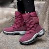 Plush Winter Snow Boots High-top Cotton Shoes Warm Outdoor Walking Hiking Shoes Unisex Anti-slip Boots Wear-resistant