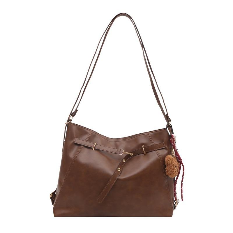 Retro Large-capacity Tote Bag A Versatile and Casual Commuting Single or Double Shoulder Crossbody Bag for Women